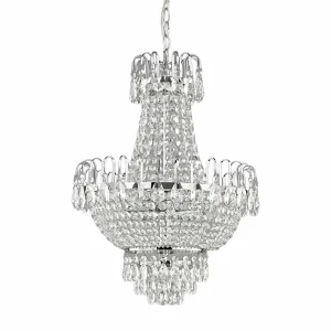 Online Lindby Suspension en cristal Casparia, chromé brillant