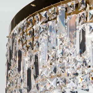 Fashion ORION Suspension en cristal Ring 110 cm chromée