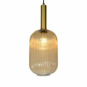 Outlet Lucide Suspension en verre Maloto, Ø 20 cm, ambre
