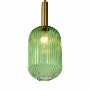 Online Lucide Suspension en verre Maloto, Ø 20 cm, verte