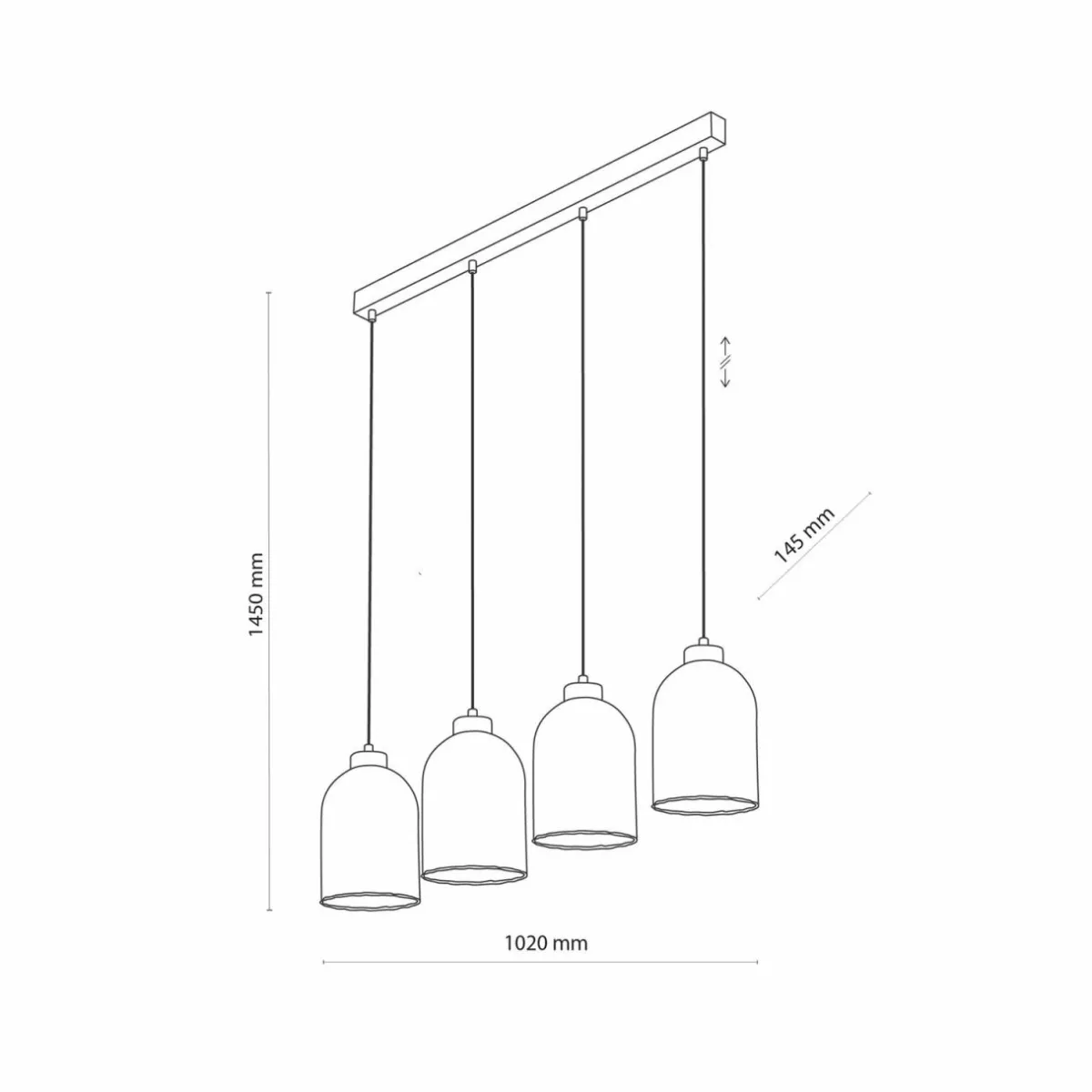 suspension_en_verre_sapito___lampes_ambre_0-1.webp Sale TK Lighting Suspension en verre Sapito, à 4 lampes, ambrée
