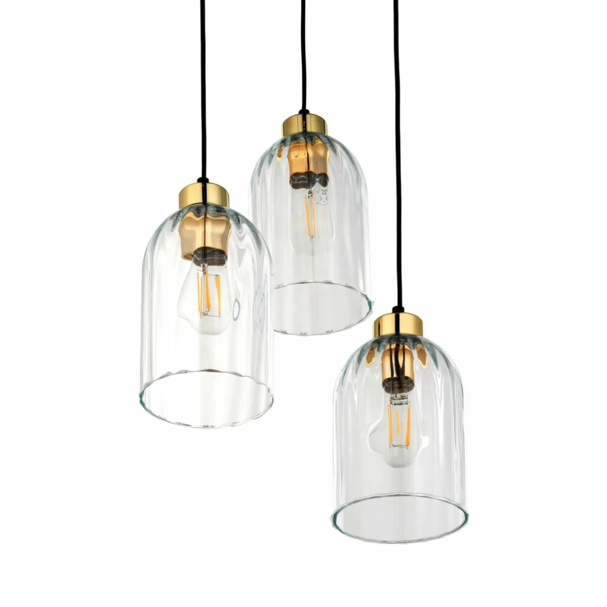Outlet TK Lighting Suspension en verre Satipo, 3 lampes, transparente