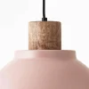 Cheap Brilliant Suspension Erena avec détail en bois, rose clair