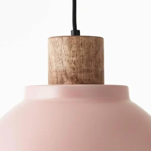 Cheap Brilliant Suspension Erena avec détail en bois, rose clair