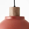 Store Brilliant Suspension Erena avec détail en bois, rouge