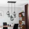 Best Sale TK Lighting Suspension Esme, verre, graphite-transparent, 6 lampes, rectangle