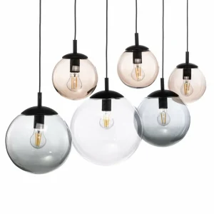 Store TK Lighting Suspension Esme, verre, multicolore, à 6 lampes, linéaire