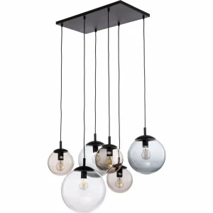 Flash Sale TK Lighting Suspension Esme, verre, multicolore, 6 lampes, rectangle