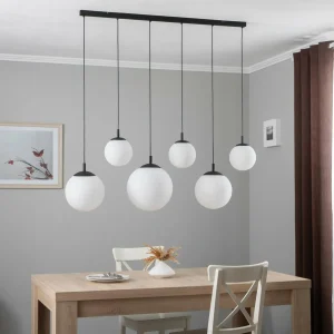 Best Sale TK Lighting Suspension Esme, verre opalin, à 6 lampes, linéaire