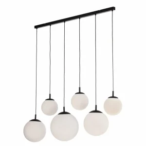 Best Sale TK Lighting Suspension Esme, verre opalin, à 6 lampes, linéaire