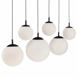 Best Sale TK Lighting Suspension Esme, verre opalin, à 6 lampes, linéaire