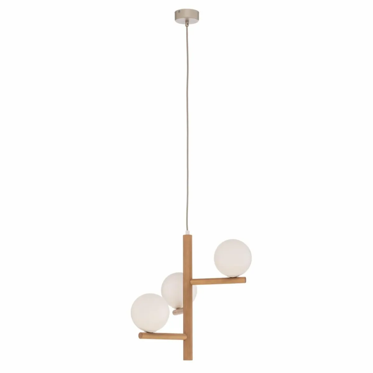 suspension_estera_verre_opalin_bois___lampes_1.webp Cheap TK Lighting Suspension Estera, verre opalin, bois, à 3 lampes