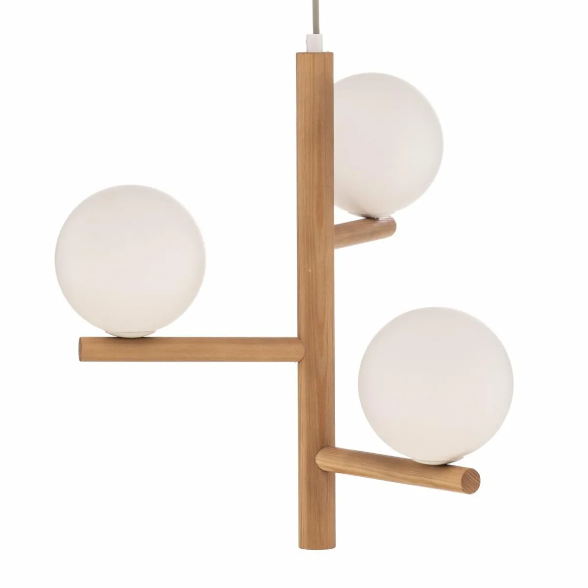 suspension_estera_verre_opalin_bois___lampes_2.webp Cheap TK Lighting Suspension Estera, verre opalin, bois, à 3 lampes