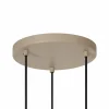 Shop Lucide Suspension Evora, à 3 lampes, ronde, taupe