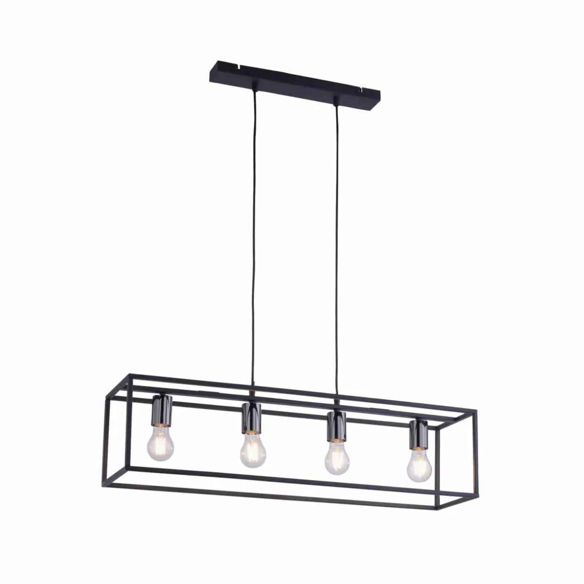 suspension_fabio_cage__lampes_noirechrome_0.webp Shop JUST LIGHT. Suspension Fabio cage 4 lampes noire/chromée