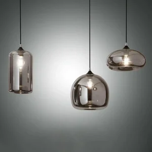 Flash Sale Fabas Luce Suspension Fiona, gris-transparent, 3 lampes, verre