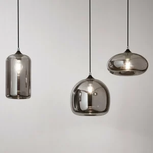 Flash Sale Fabas Luce Suspension Fiona, gris-transparent, 3 lampes, verre