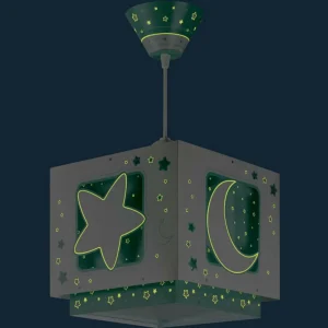 Clearance Dalber Suspension fluorescente Ciel nocturne vert