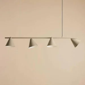 Clearance ALDEX Suspension Form 4, métal, cône, à 4 lampes, beige