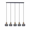 Cheap Näve Suspension Foro, à cinq lampes, noir/doré