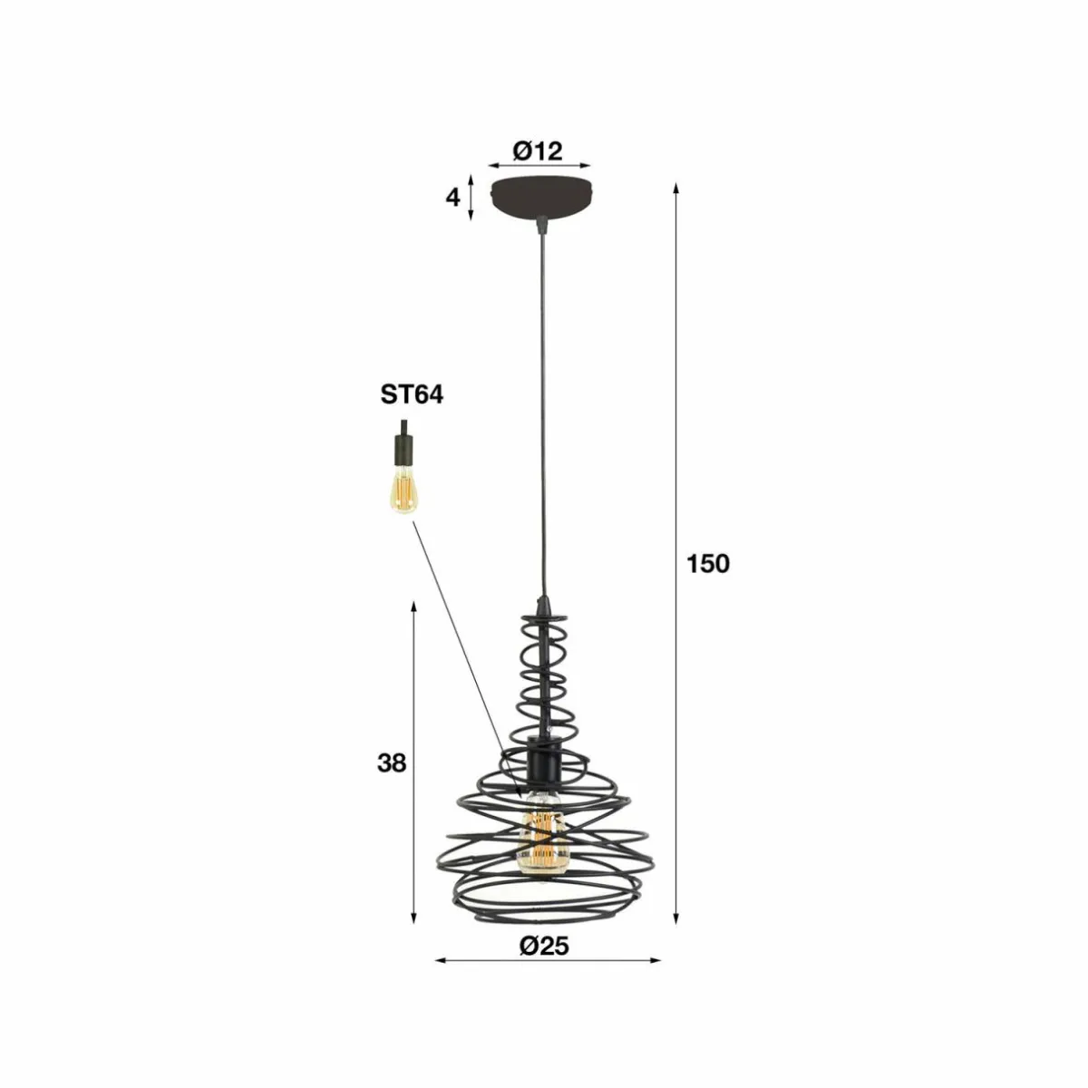 suspension_foxtrott_noire__une_lampe_1.webp Sale Zijlstra Suspension Foxtrott, noire, à une lampe