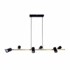 Fashion Näve Suspension Frida avec 6 spots, noire/laiton