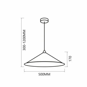 Best Eko-Light Suspension Fuji, fibre composite, noir/doré, Ø 50 cm