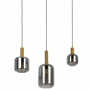Cheap Näve Suspension Fumo, verre fumé, à 3 lampes, linéaire