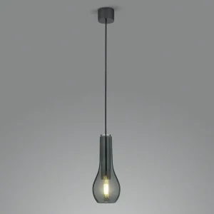 Store Helestra Suspension Gara avec abat-jour verre fumé, 1 lampe