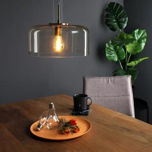 New Eco-Light Suspension Gibus S30 abat-jour en verre ambre