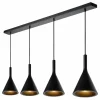 Hot Lucide Suspension Gipsy. noir, plâtre, 120 cm, à 4 lampes
