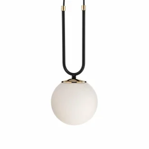 Discount EMIBIG LIGHTING Suspension Glam, noire/opale, une lampe