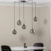 Best Sale EMIBIG LIGHTING Suspension Glassy, 5 lampes, décentralisée, noir, graphite