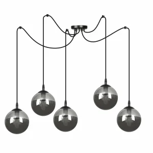 Best Sale EMIBIG LIGHTING Suspension Glassy, 5 lampes, décentralisée, noir, graphite