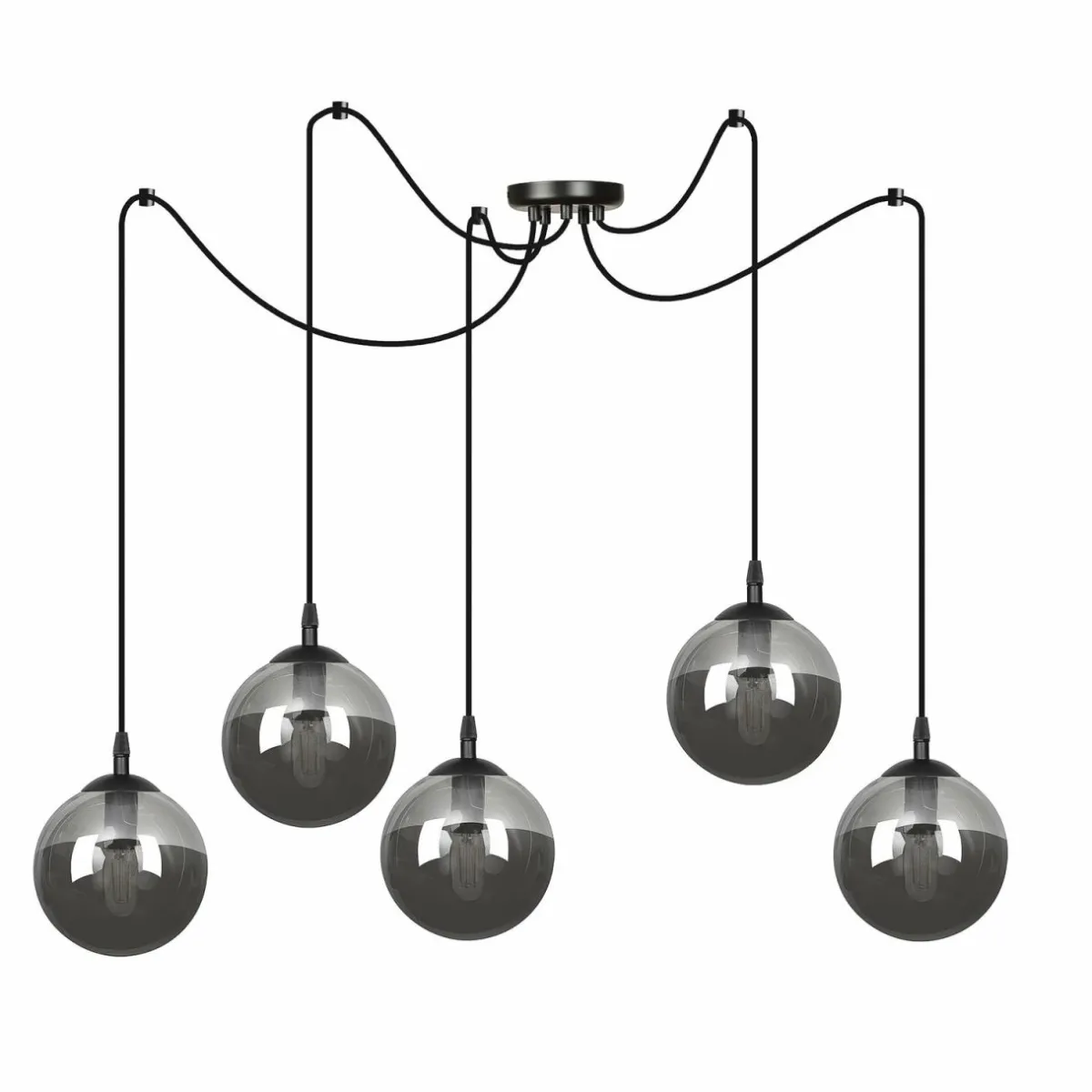 suspension_glassy__lampes_dcentralise_noir_graphite_1.webp Best Sale EMIBIG LIGHTING Suspension Glassy, 5 lampes, décentralisée, noir, graphite