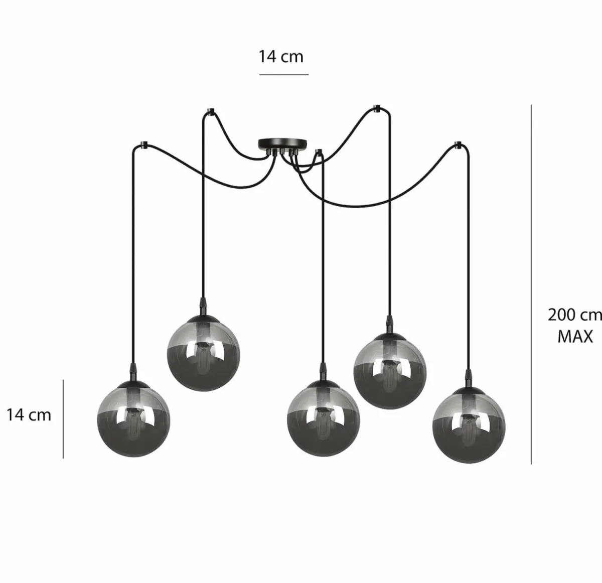 suspension_glassy__lampes_dcentralise_noir_graphite_2.webp Best Sale EMIBIG LIGHTING Suspension Glassy, 5 lampes, décentralisée, noir, graphite