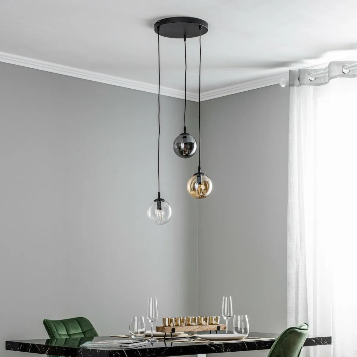 suspension_glassy__lampes_ronde_graphiteambreclair_verre_0.webp Best Sale EMIBIG LIGHTING Suspension Glassy, 3 lampes, ronde, graphite/ambre/clair, verre