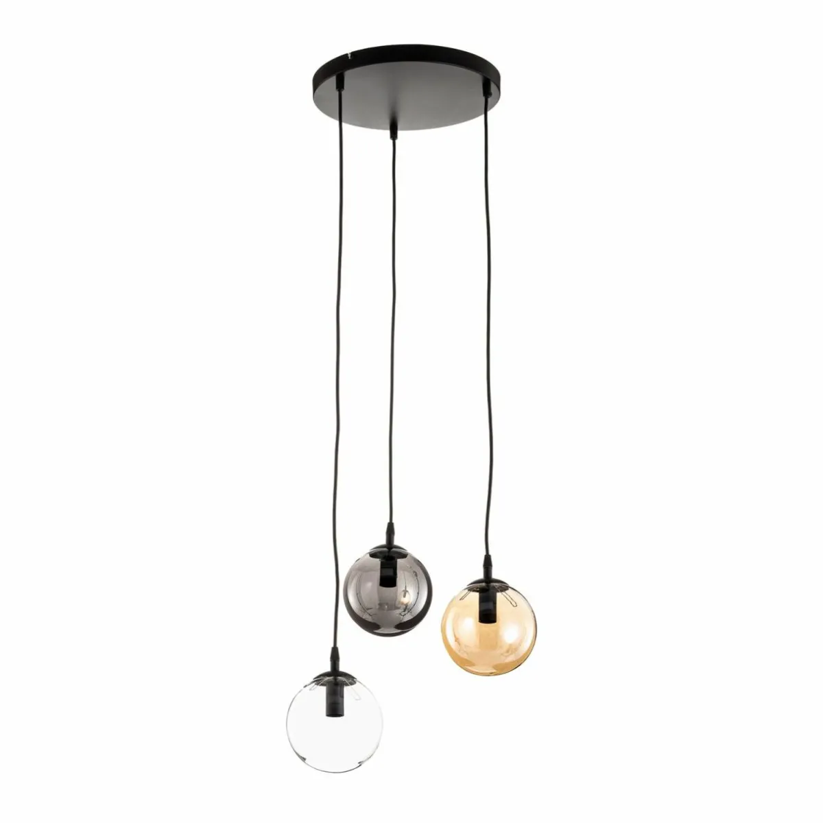 suspension_glassy__lampes_ronde_graphiteambreclair_verre_1.webp Best Sale EMIBIG LIGHTING Suspension Glassy, 3 lampes, ronde, graphite/ambre/clair, verre