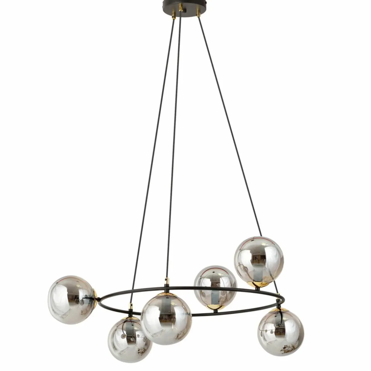 suspension_glassy__lampes_ronde_verre_graphite_1.webp Outlet Euluna Suspension Glassy 6 lampes, ronde, verre graphite