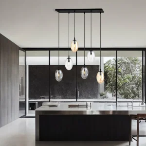 Fashion Euluna Suspension Glassy, 6 lampes, verres bombés, multicolore