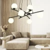 Hot Euluna Suspension Glassy, croisée, à 8 lampes, verre opalin