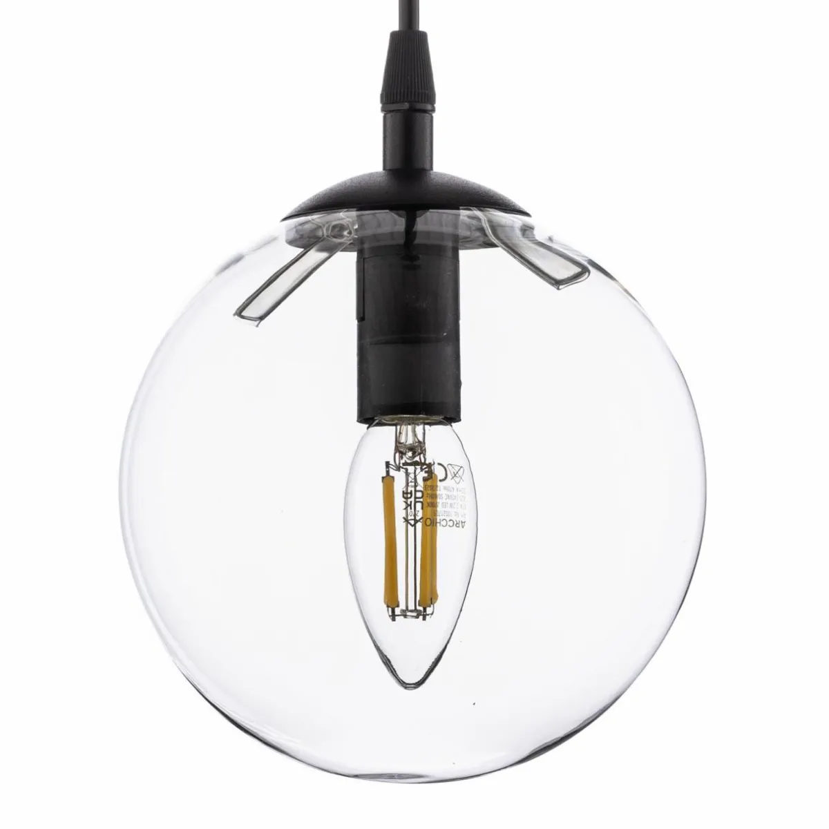 suspension_glassy_noir_transparent_verre___cm_e_2.webp Flash Sale EMIBIG LIGHTING Suspension Glassy, noir, transparent, verre, Ø 14 cm, E14