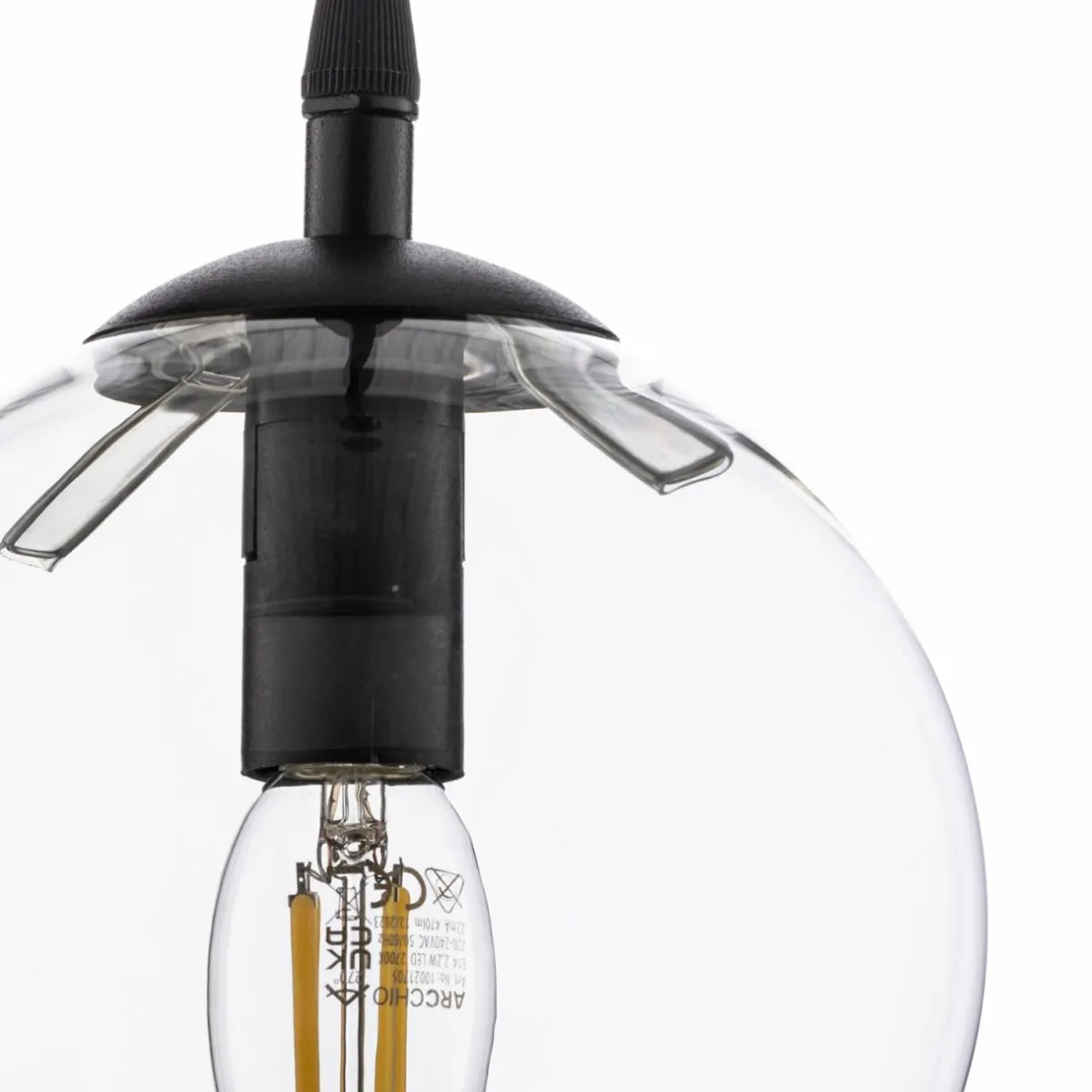 suspension_glassy_noir_transparent_verre___cm_e_3.webp Flash Sale EMIBIG LIGHTING Suspension Glassy, noir, transparent, verre, Ø 14 cm, E14