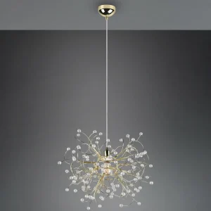 Outlet Reality Leuchten Suspension Gloria, E27, à une lampe, laiton
