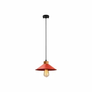 Best Opviq Suspension GMN-00006 à 1 lampe détail bois rouge