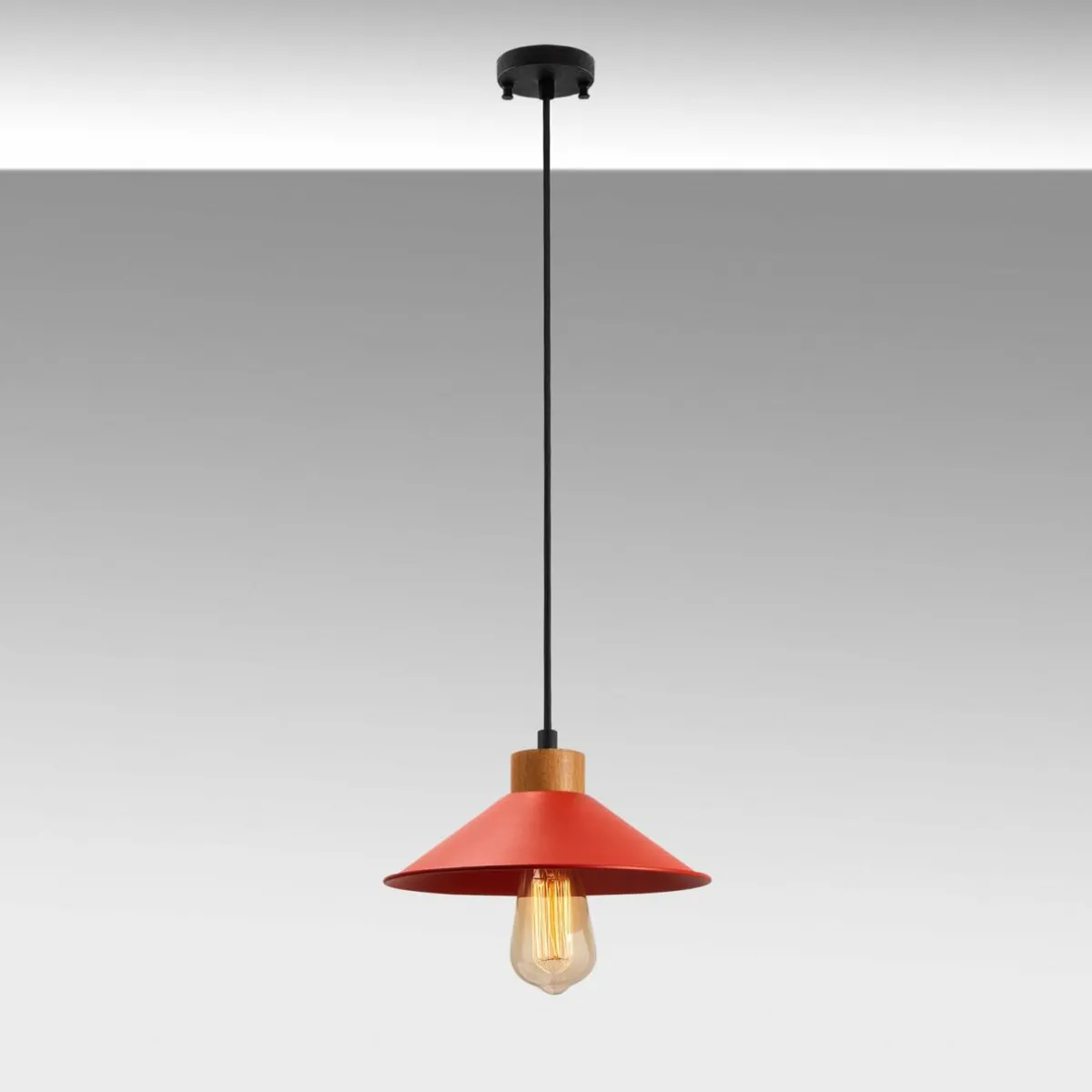 suspension_gmn___lampe_dtail_bois_rouge_2.webp Best Opviq Suspension GMN-00006 à 1 lampe détail bois rouge