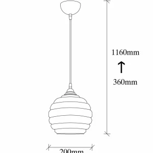 Clearance Opviq Suspension Gold 010, or-transparent, verre, Ø 20 cm
