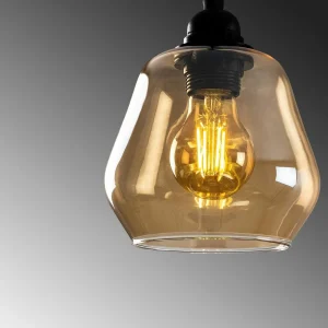 Online Opviq Suspension Gold 032, or-transparent, verre à 3 lampes long