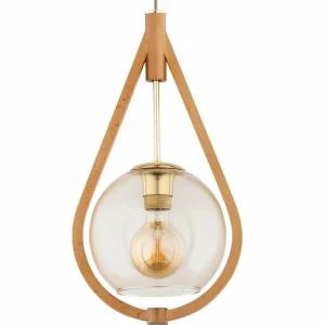 Best Alfa Suspension Gota, bois, verre, Ø 24 cm, suspension 100 cm