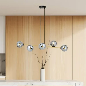 Best Sale EMIBIG LIGHTING Suspension Gravity, graphite/or/noir, verre, E14